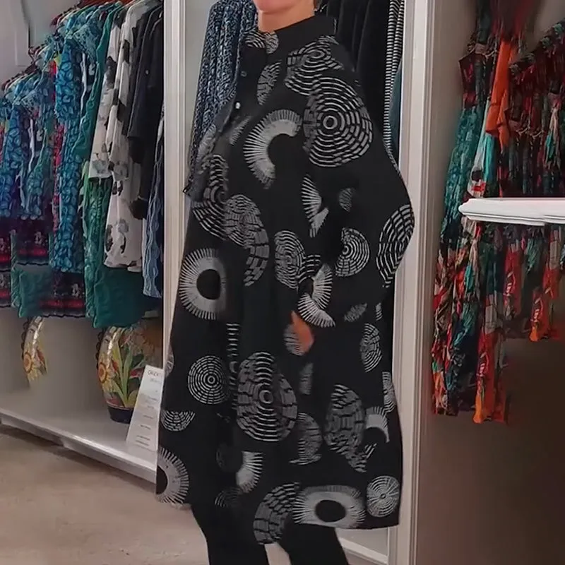 Elegant Printed Long Sleeve Dress