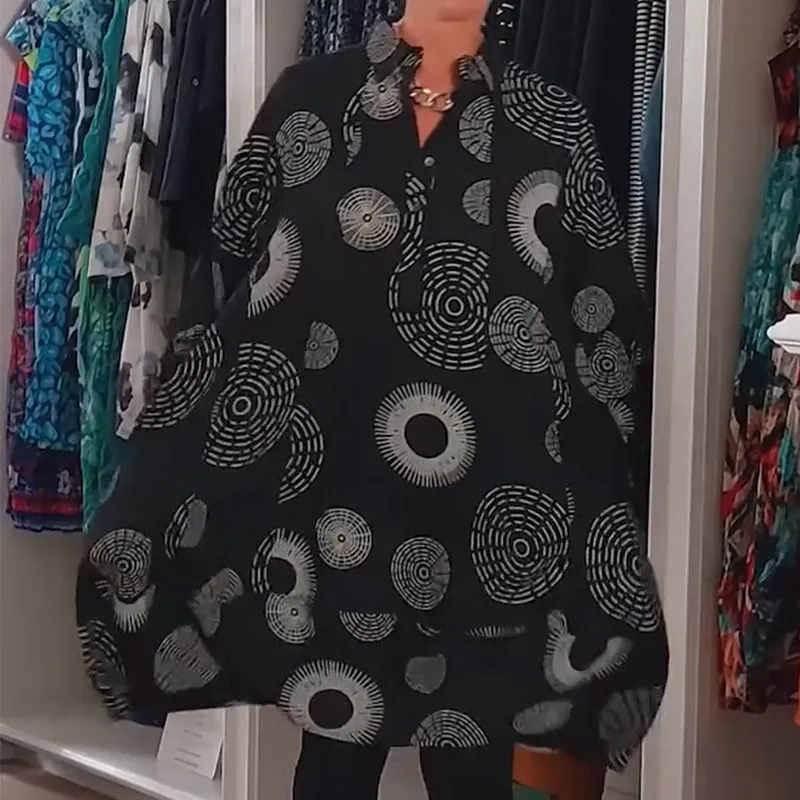 Elegant Printed Long Sleeve Dress
