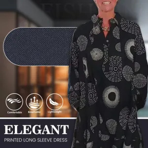 Elegant Printed Long Sleeve Dress