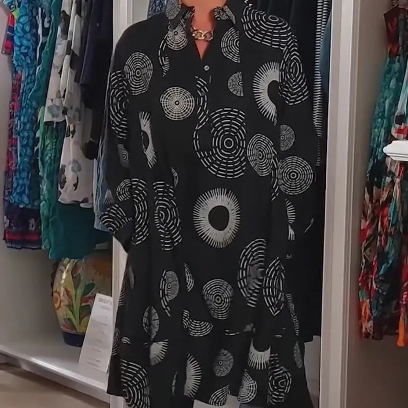 Elegant Printed Long Sleeve Dress
