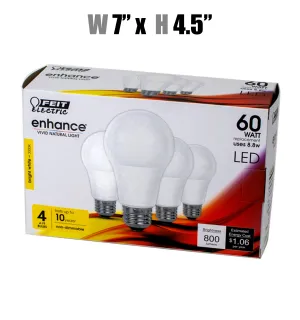 Enhance Bright White Light Bulbs 800 Lumen (60Watt) - 4 Pk