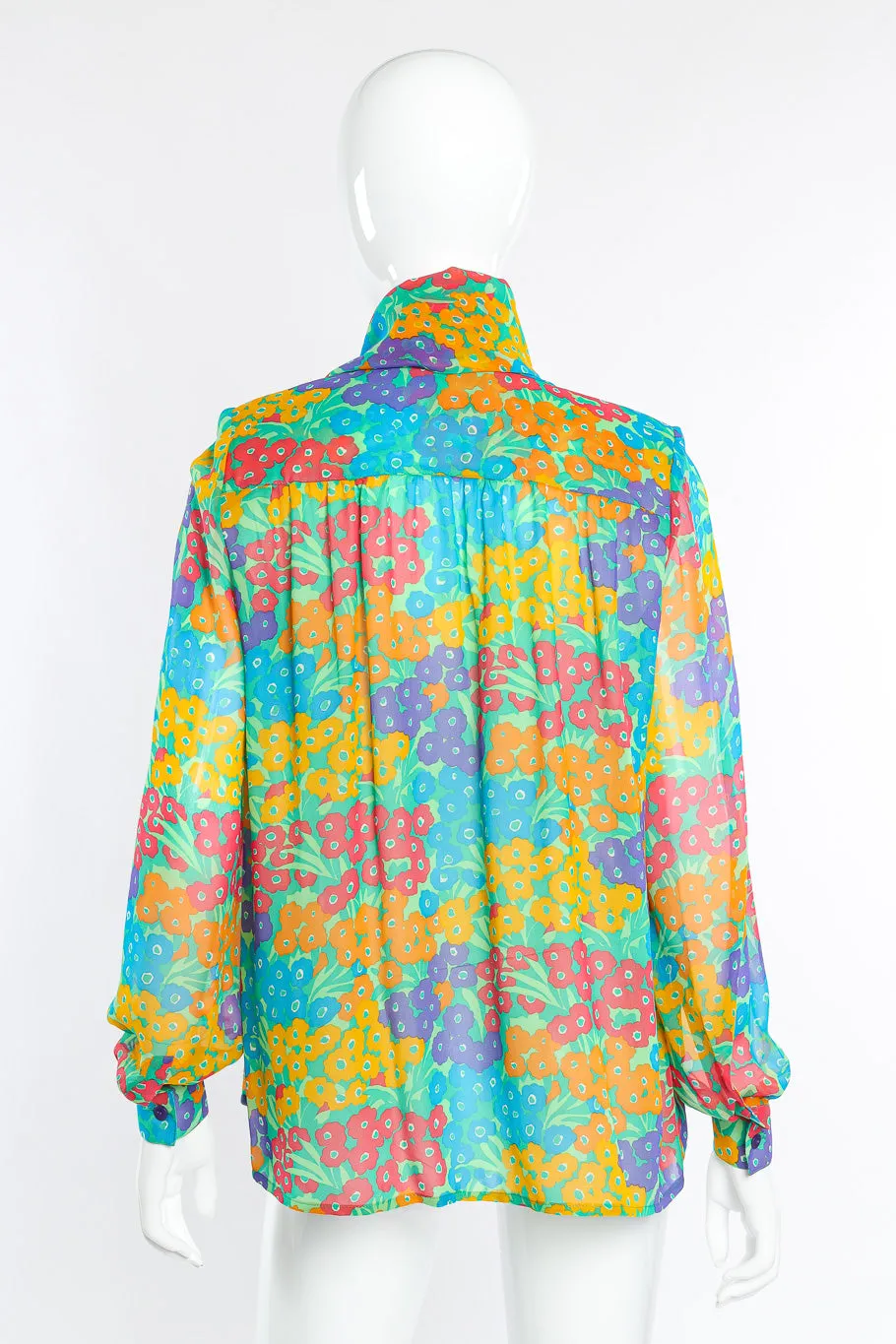 Floral Silk Blouse & Scarf