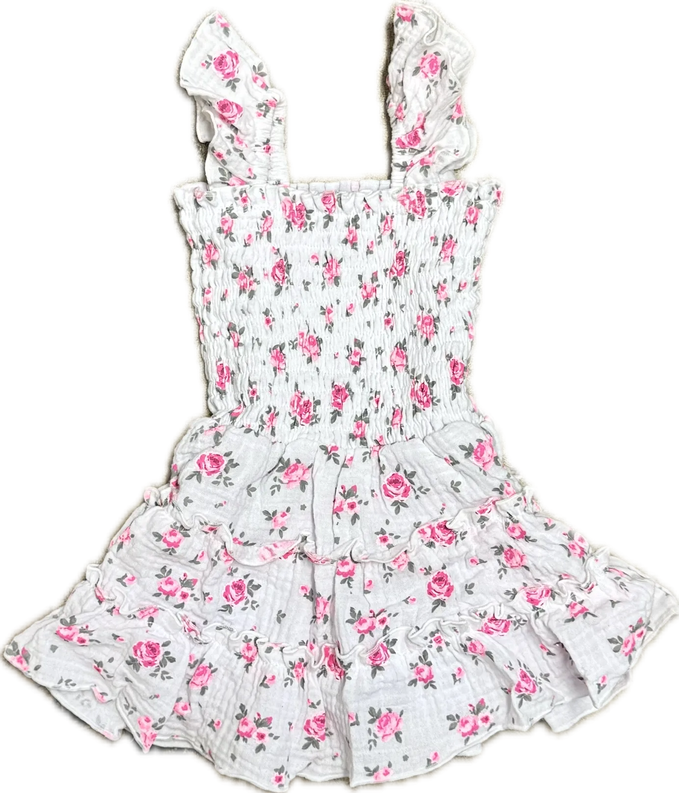 FLOWERS BY ZOE- White Pink Liberty Baby Dress