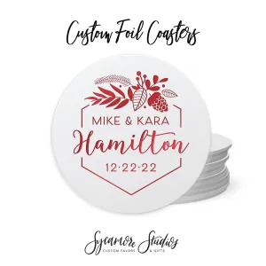Foiled Wedding Coaster #16 - Holiday Wedding