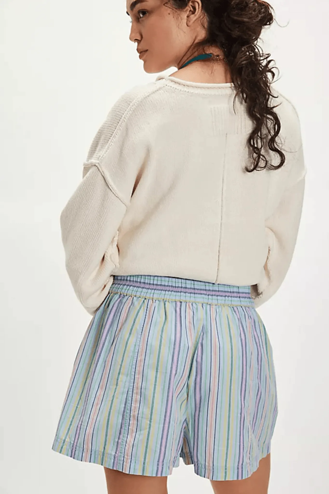 Free People: Get Free Striped Pull On in Sky Blue Combo