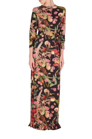 Fruits Exotiques Long Dress with Frills