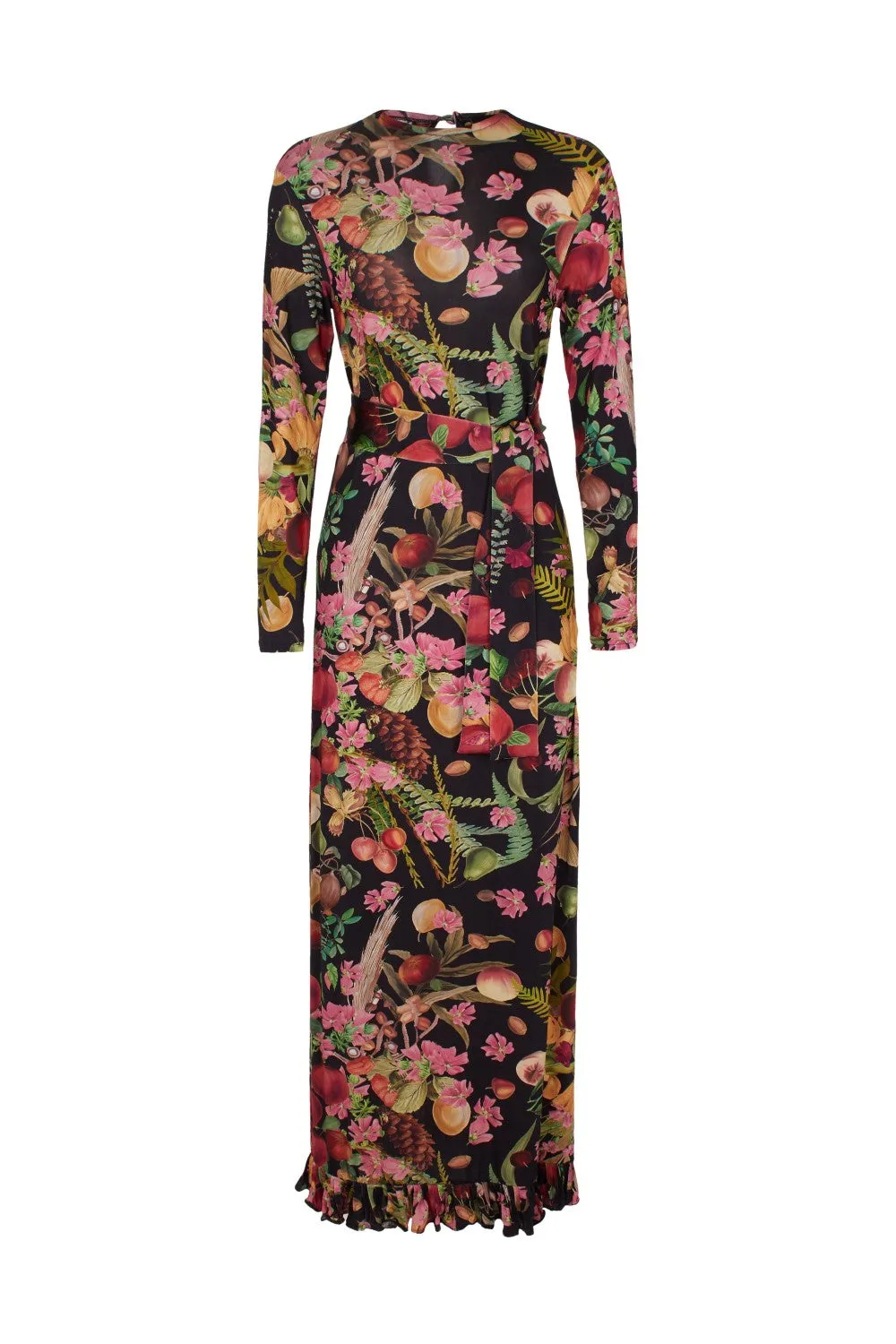 Fruits Exotiques Long Dress with Frills