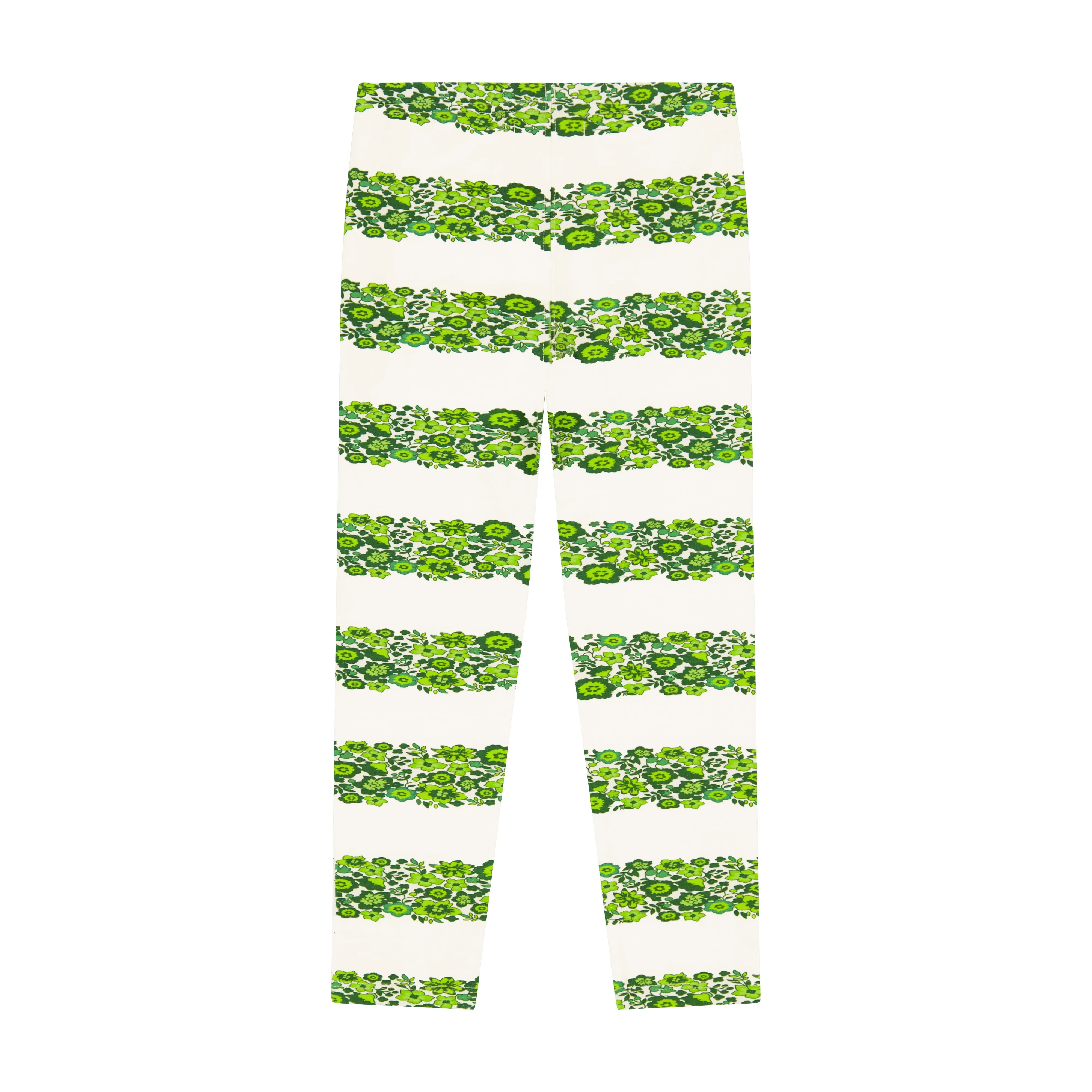 Green Striped Floral Legging