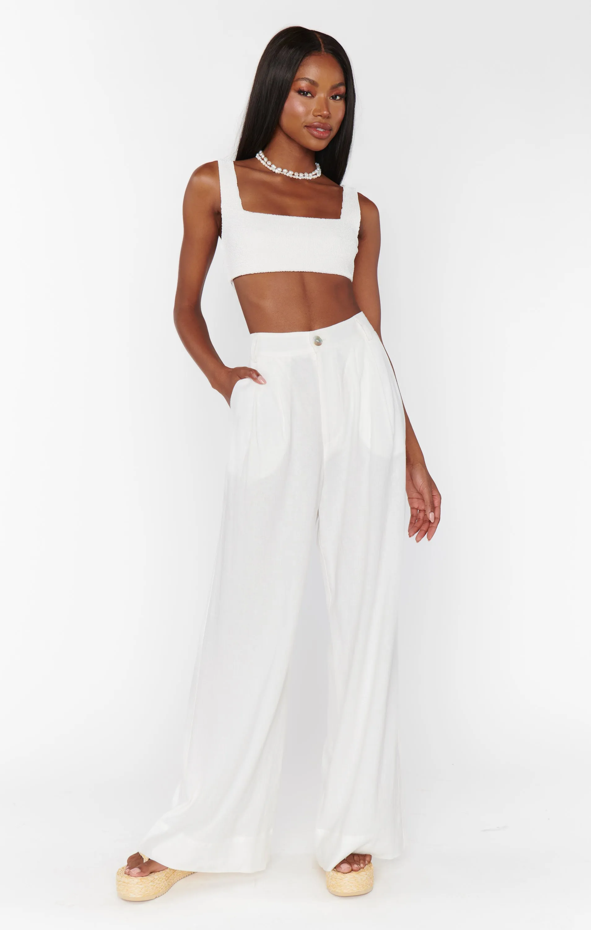 Hayes Trouser ~ White Linen