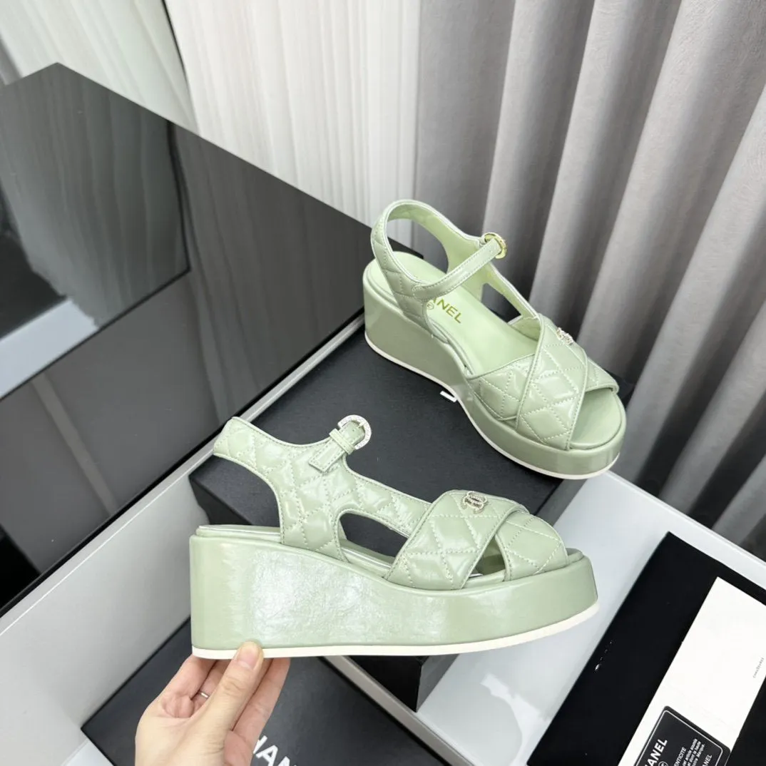 high heel sandals light green quilted lambskin 95