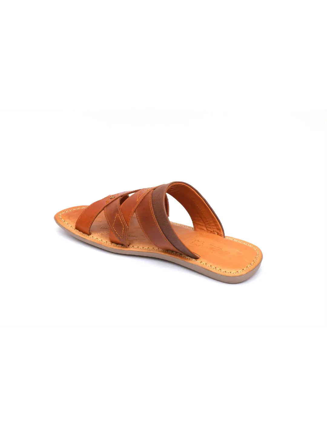 HITZ9703 Men's Tan Leather Casual Open Slipper