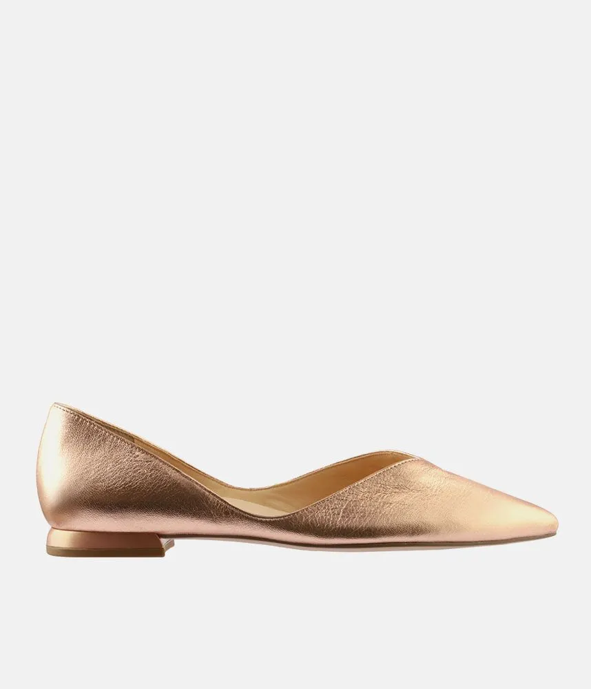 Hogl Chic Metallic Rose Gold Flats