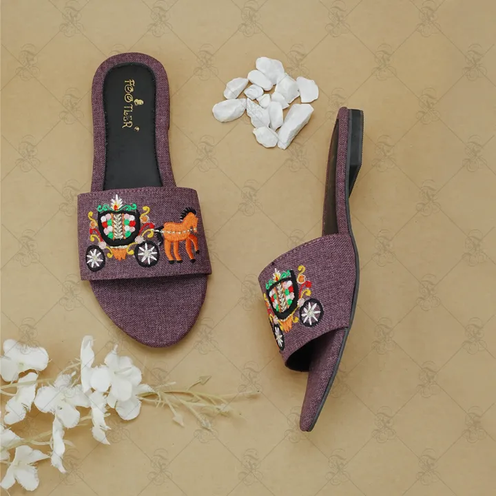 Horse Cart Embroided Flat