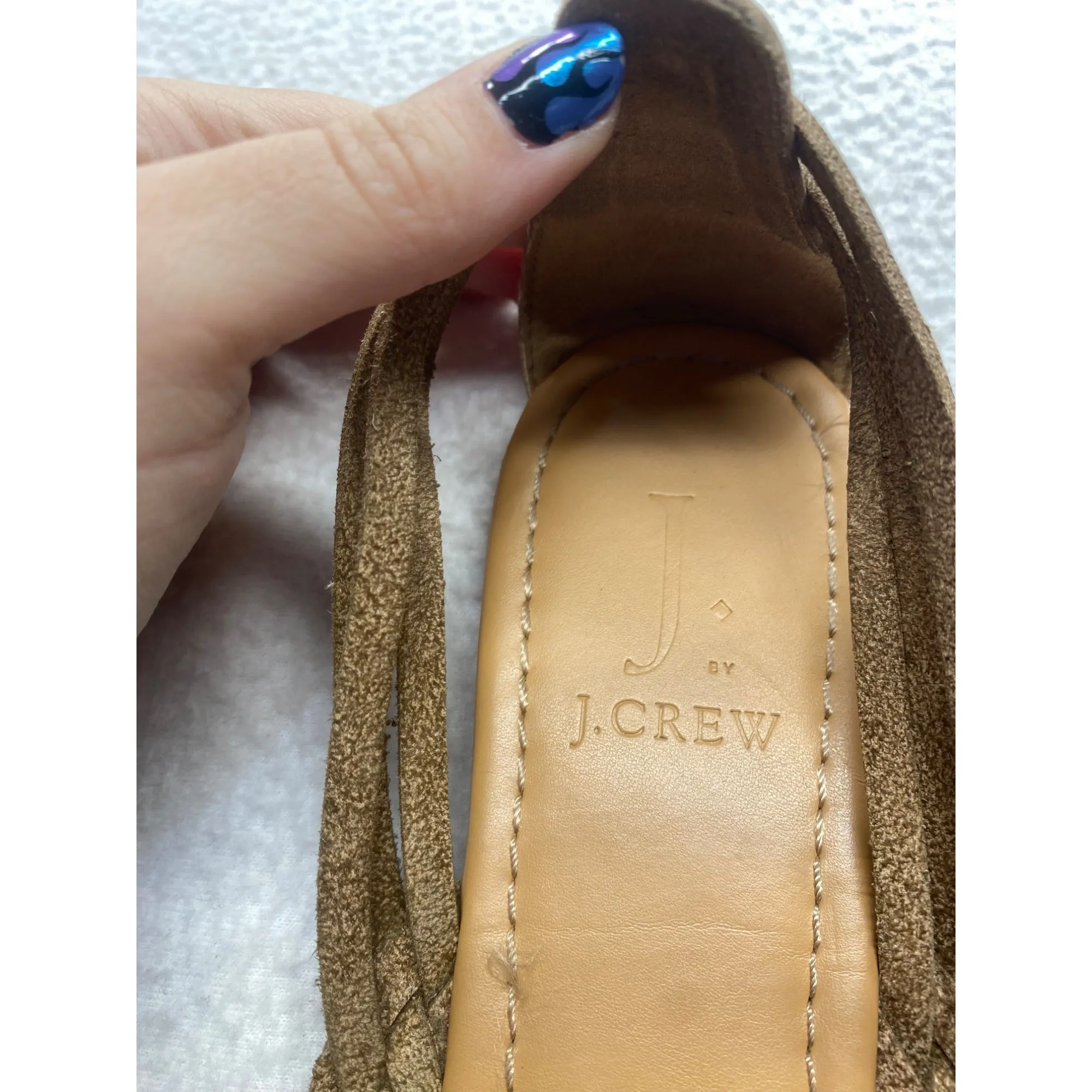 J. Crew Womens Tan & Brown Strappy Leather Sandals #7304