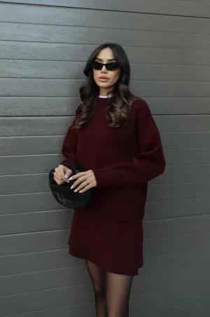 Knitted two -part set for women - elegant sweater and skirt in a timeless design