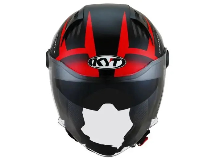 KYT D-CITY LUCENT HELMET (GLOSSY BLACK/RED)