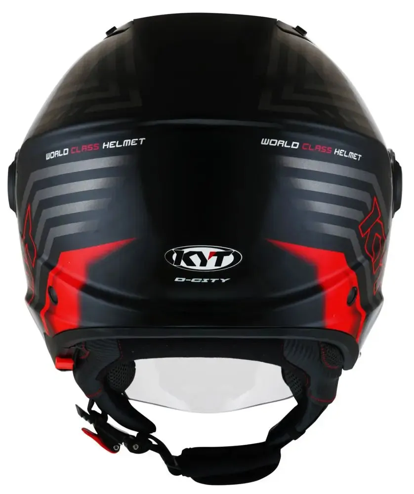 KYT D-CITY LUCENT HELMET (GLOSSY BLACK/RED)