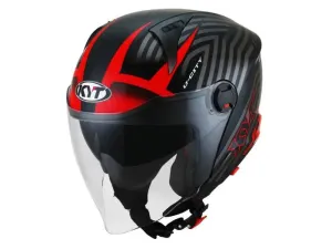 KYT D-CITY LUCENT HELMET (GLOSSY BLACK/RED)