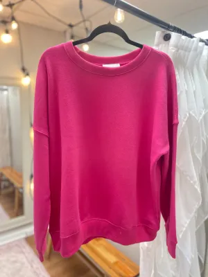 Ladies Curvy Girl Cozy Crewneck Pullover