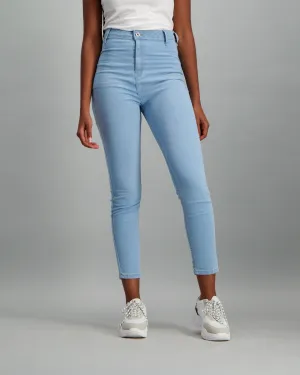 Ladies Light Blue High Waisted Jegging