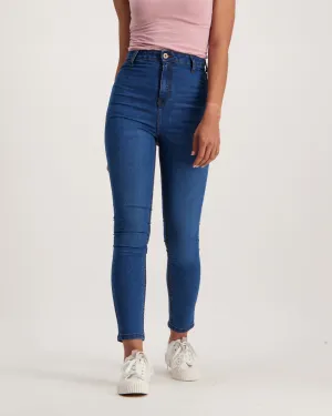 Ladies Mid Blue High-Waist Jegging