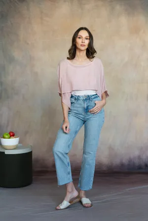 Lana Linen Topper (Washed Rose)