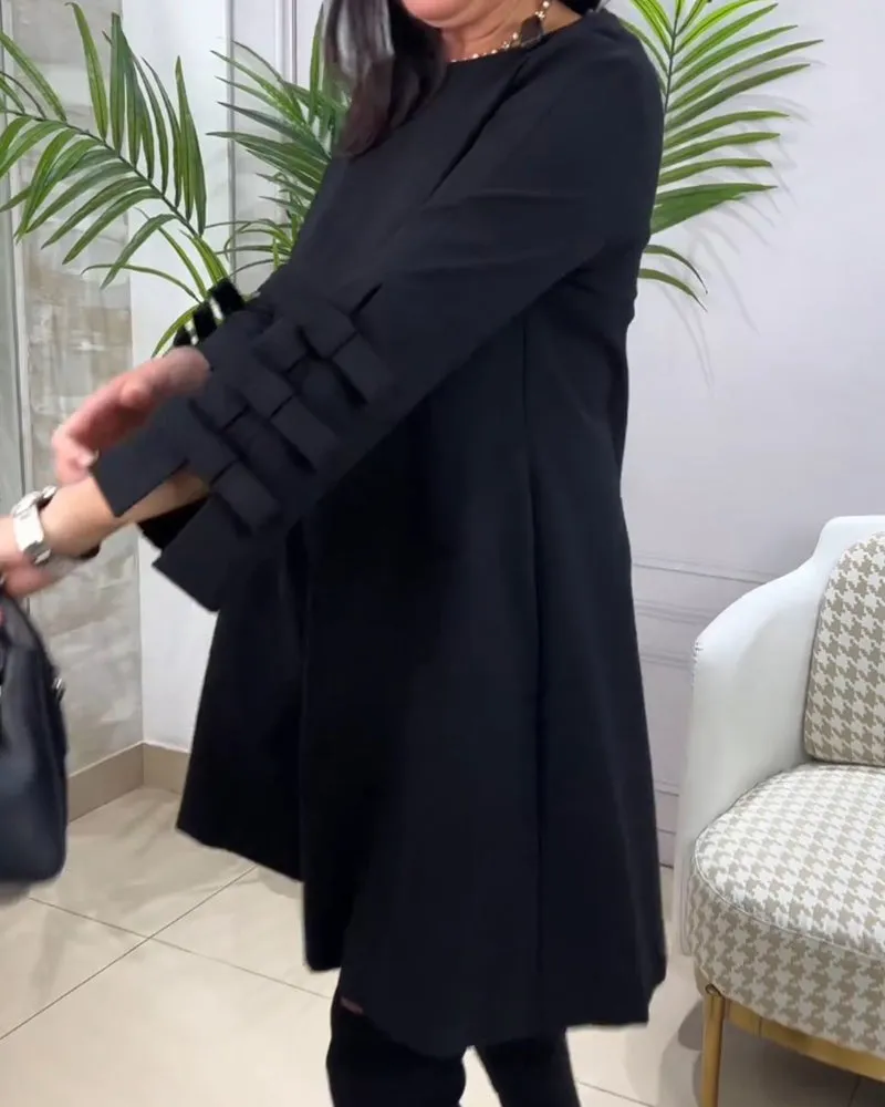 Lea - Casual Black Long Sleeve Dress for Fall Women