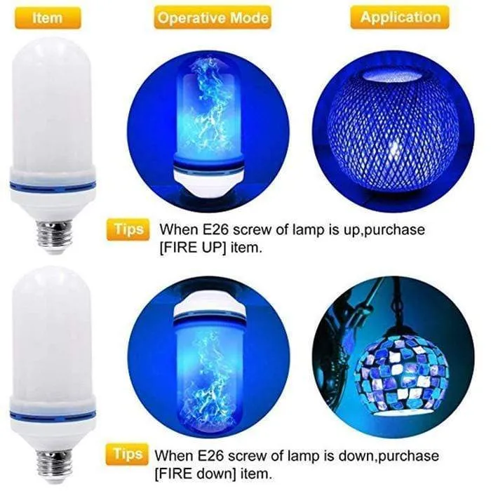 LED Flame Effect Flickering Fire Light Bulb with Gravity Sensor
