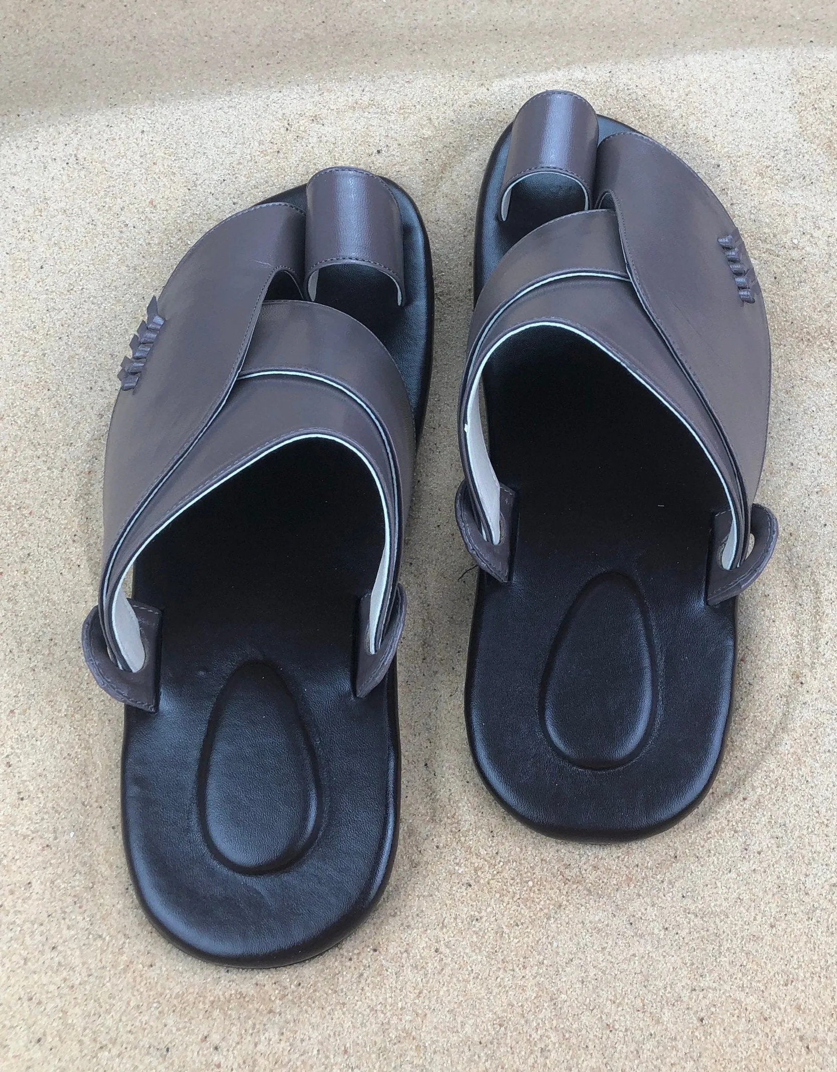 Mens Grey Vegan Leather Sandals ~ SandCruisers ~ Traditional Arabian Sandals ~ Great for Outdoors, Beaches, Parks, Lakes, Pools & Parties!