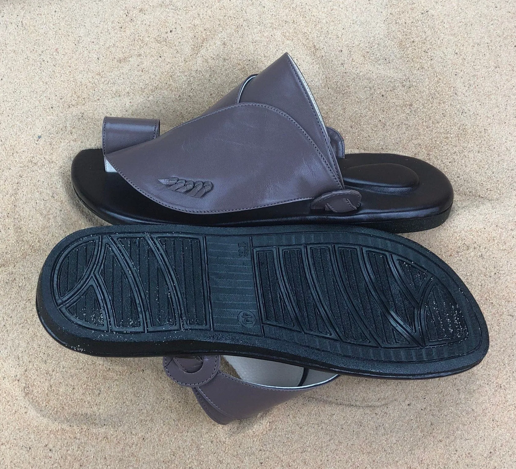 Mens Grey Vegan Leather Sandals ~ SandCruisers ~ Traditional Arabian Sandals ~ Great for Outdoors, Beaches, Parks, Lakes, Pools & Parties!