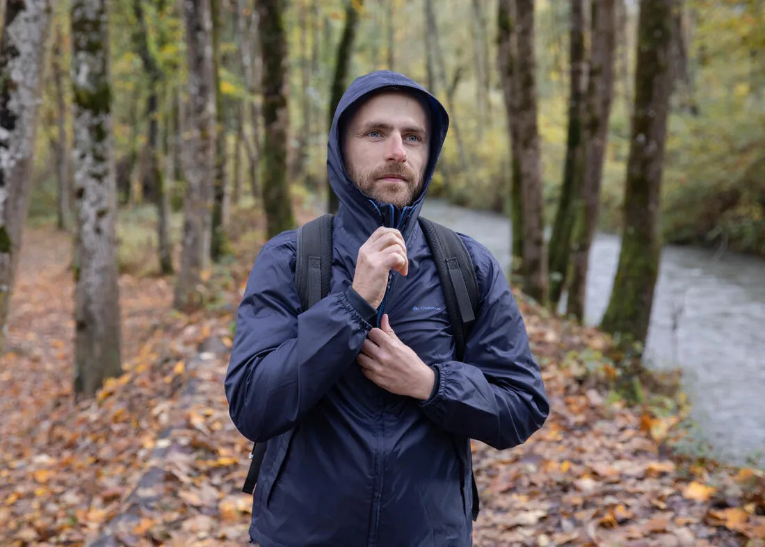 Men's Windproof and Water-repellent Hiking Jacket - Raincut Full Zip