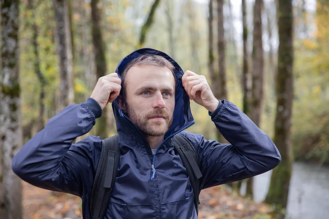 Men's Windproof and Water-repellent Hiking Jacket - Raincut Full Zip