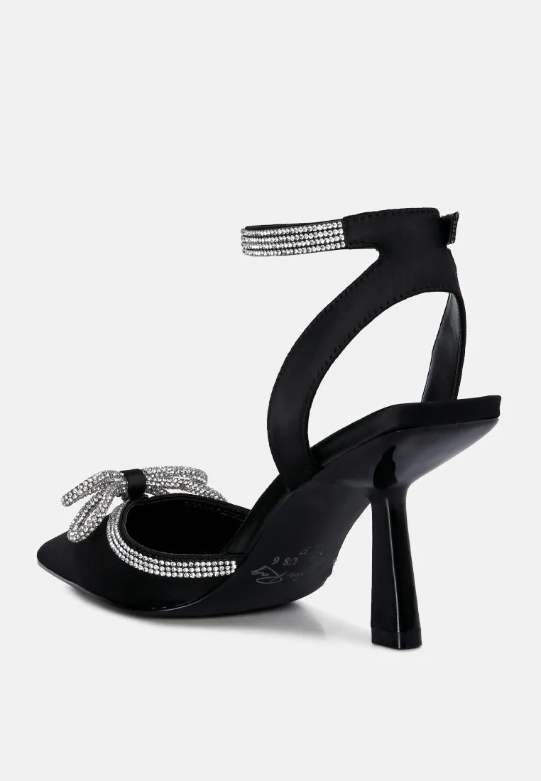Mid Heel Diamante Jewel Sandals By RUW