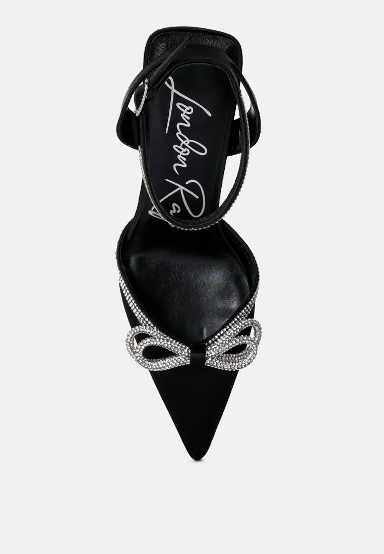 Mid Heel Diamante Jewel Sandals By RUW