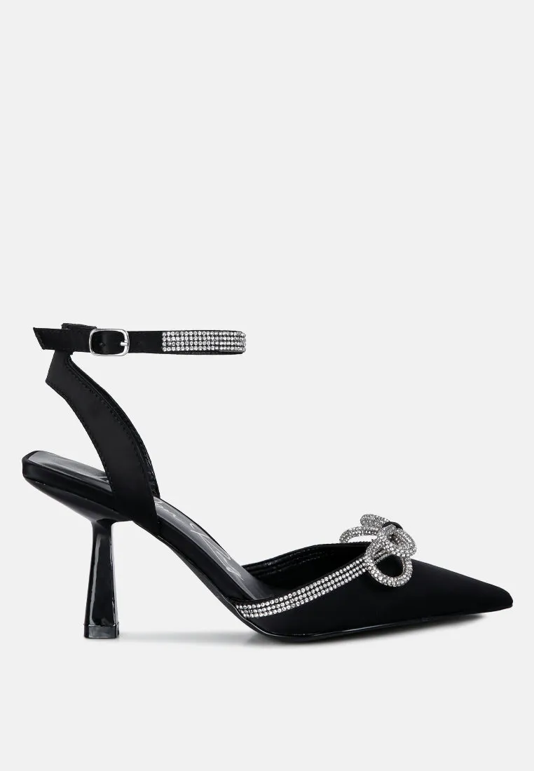 Mid Heel Diamante Jewel Sandals By RUW