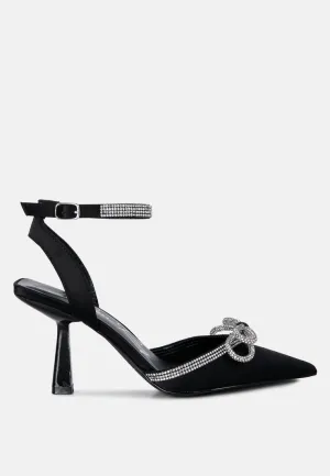 Mid Heel Diamante Jewel Sandals By RUW