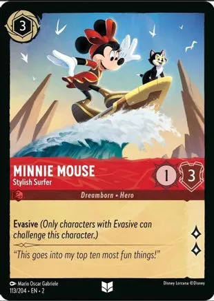 Minnie Mouse - Stylish Surfer (113/204) - Rise of the Floodborn Cold Foil - Lorcana