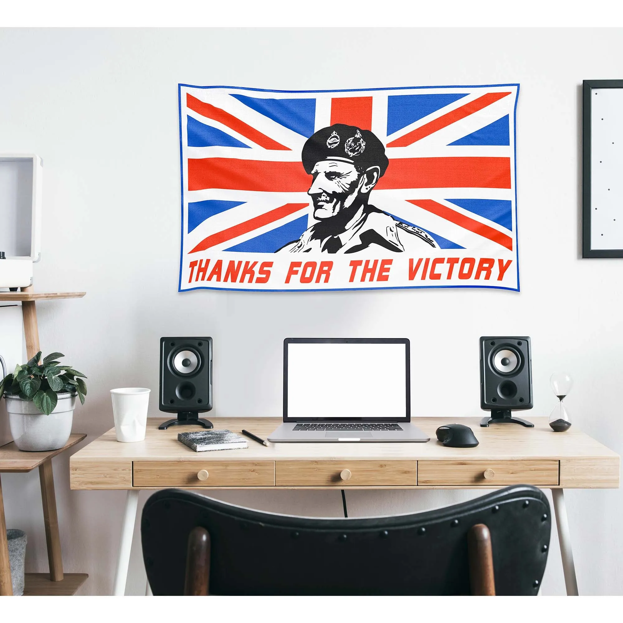 Montgomery Military British Australian World War II Thanks For The Victory Flag Banner