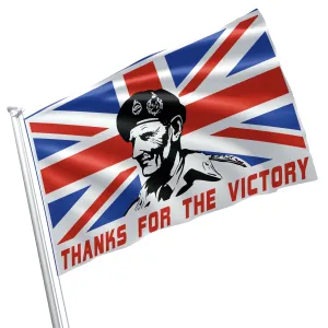 Montgomery Military British Australian World War II Thanks For The Victory Flag Banner
