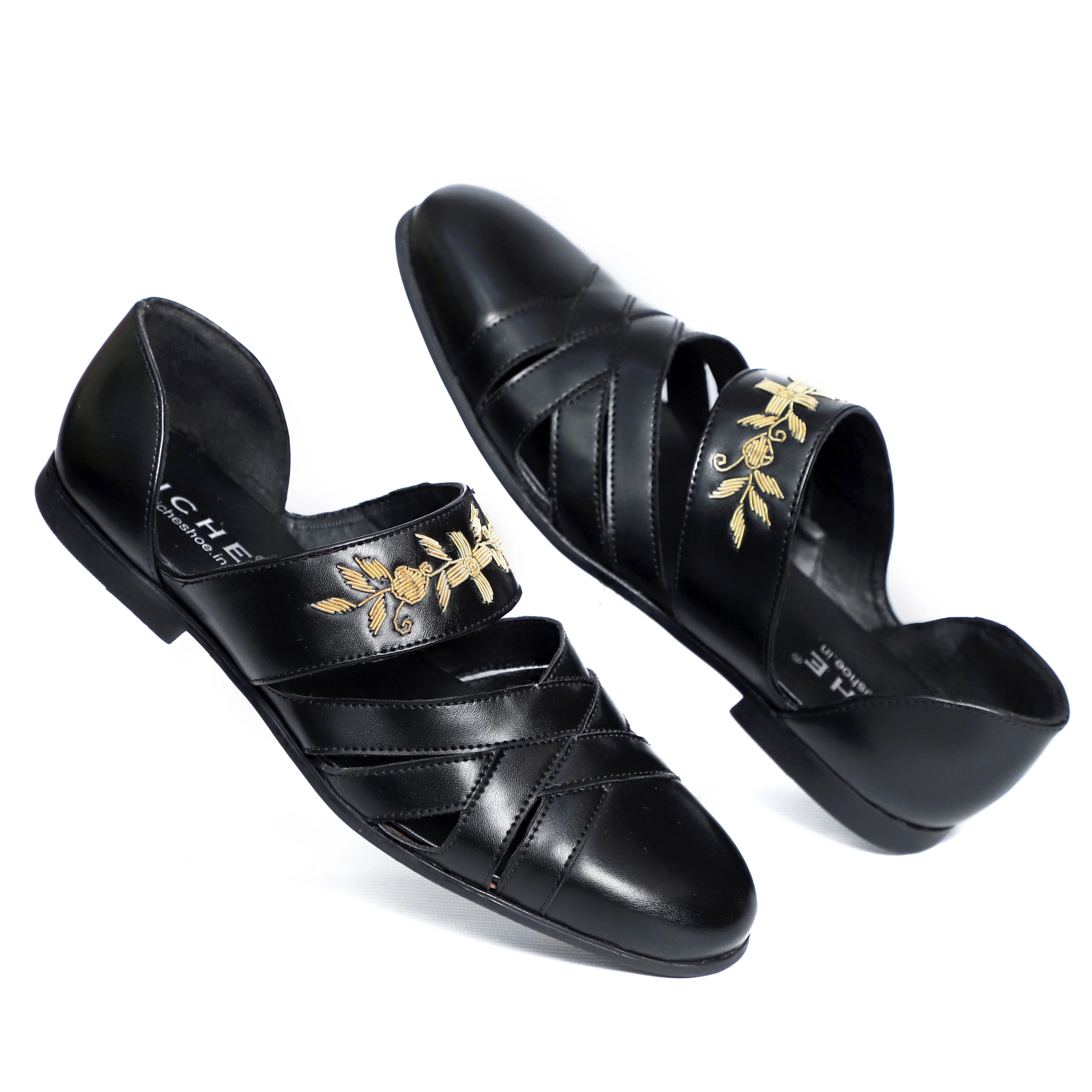 NICHE Zardosi Designer Black Sandal