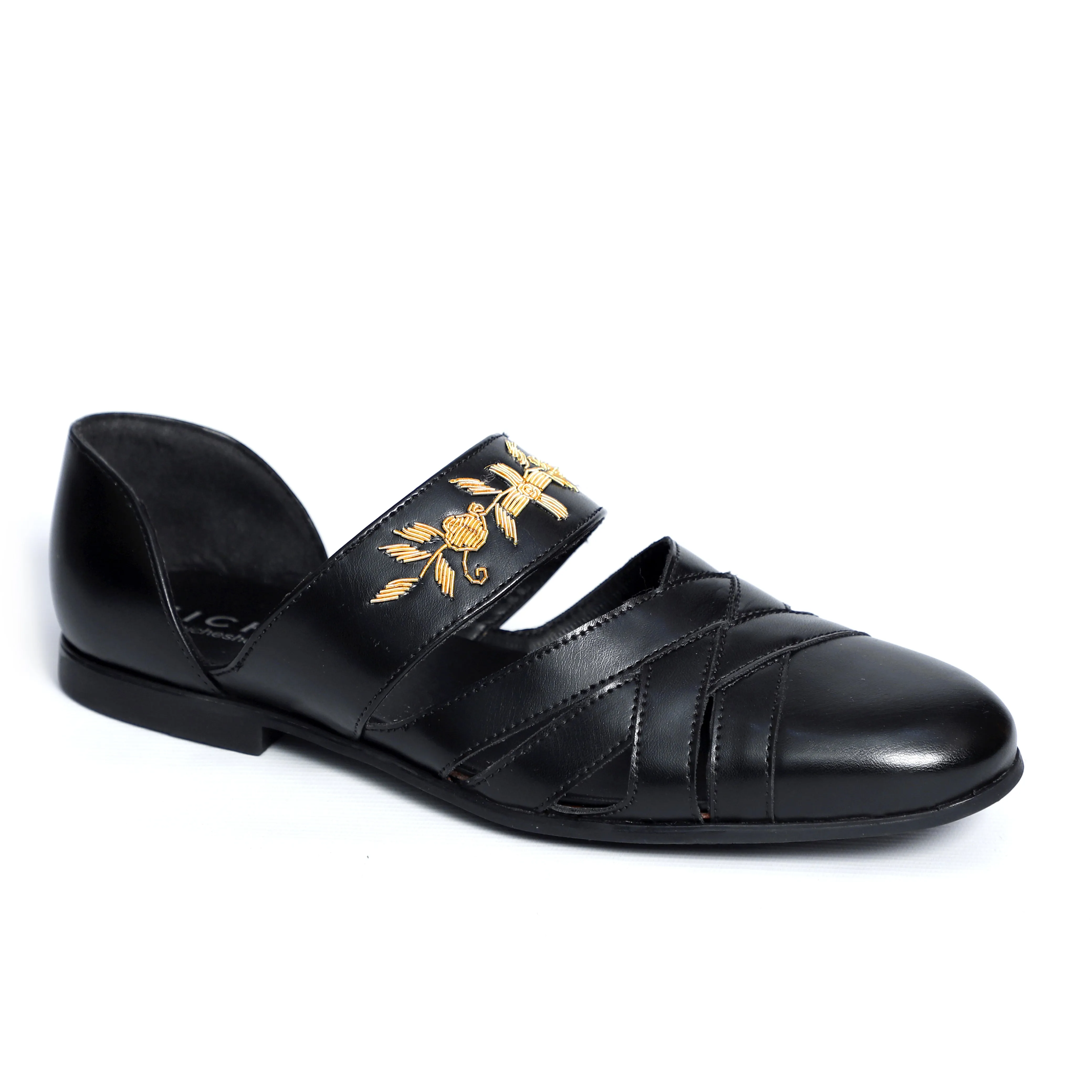 NICHE Zardosi Designer Black Sandal