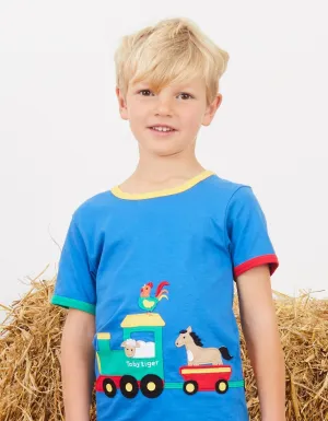 Organic Animal Train Applique T-Shirt