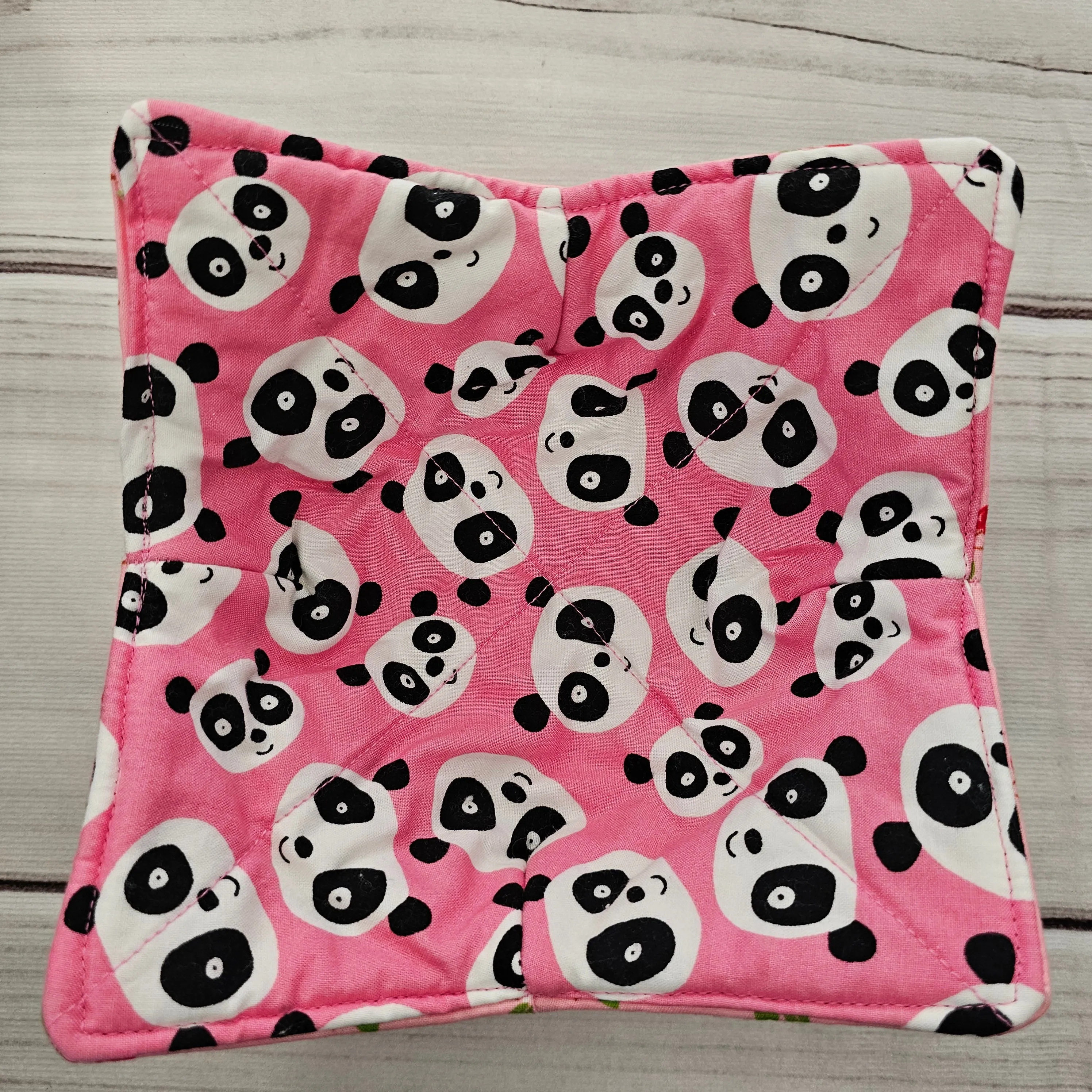 Pandas and Cherries - Reversible 100% Cotton Bowl Cozy