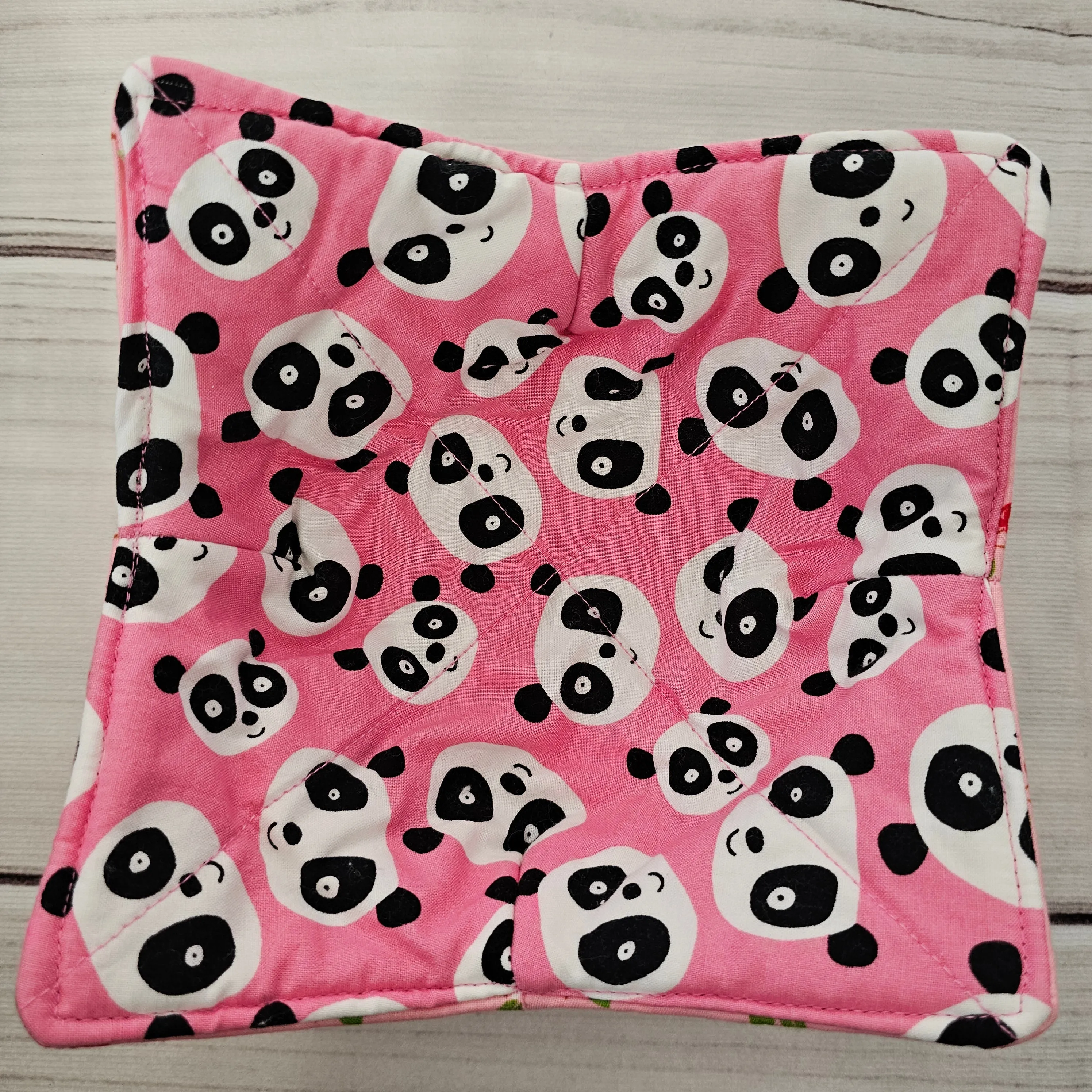 Pandas and Cherries - Reversible 100% Cotton Bowl Cozy