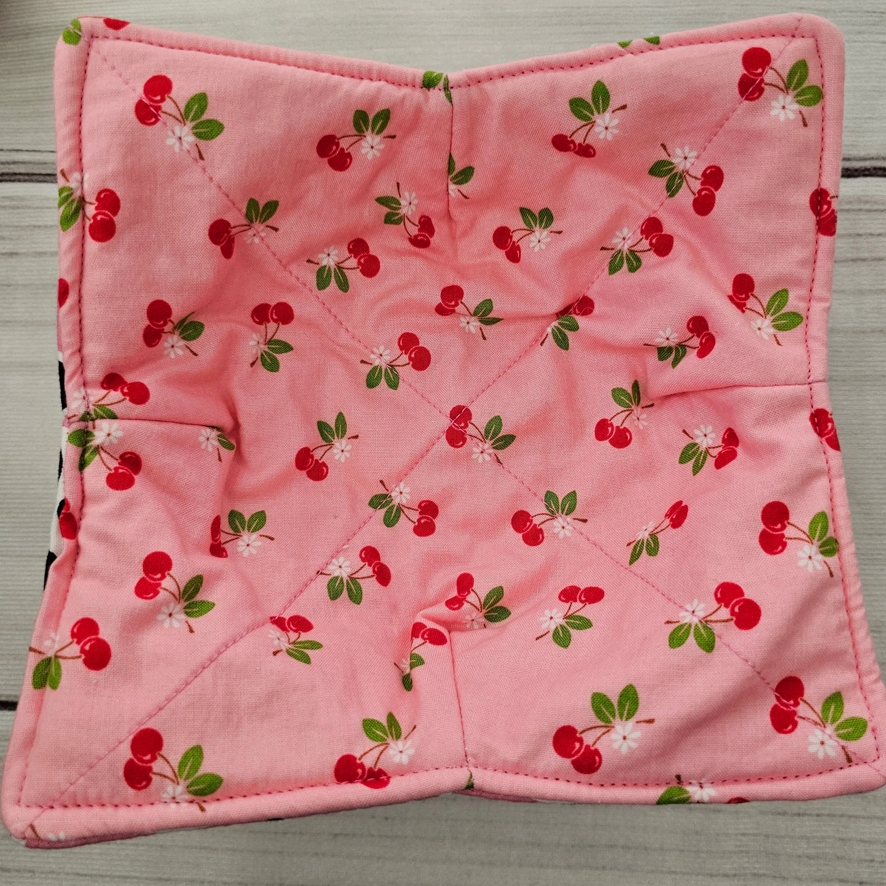 Pandas and Cherries - Reversible 100% Cotton Bowl Cozy