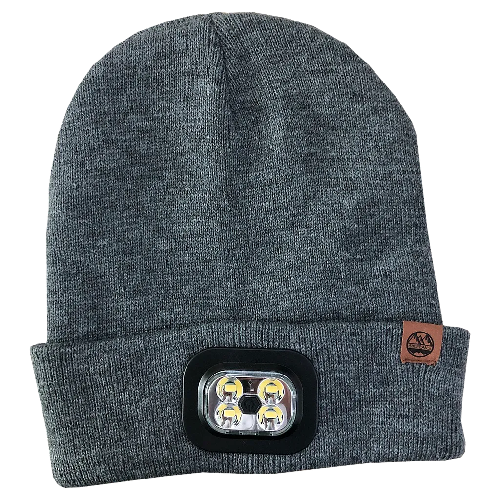 Peaks LED Lighted Beanie Hat Grey -DS