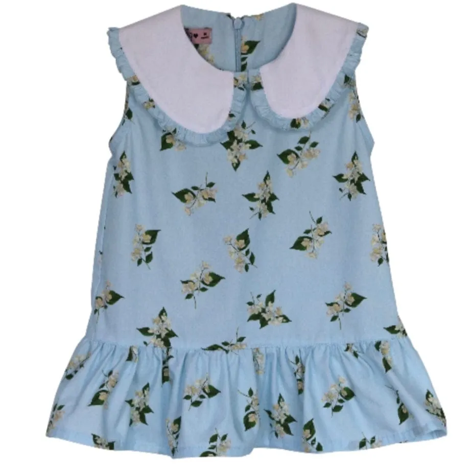 PHI - Jasmine Peter Pan Collar Dress & Headband - Blue