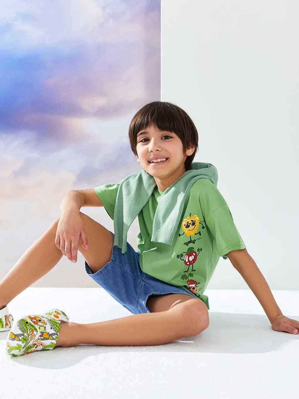 Printed Perforated Boys Sandals
