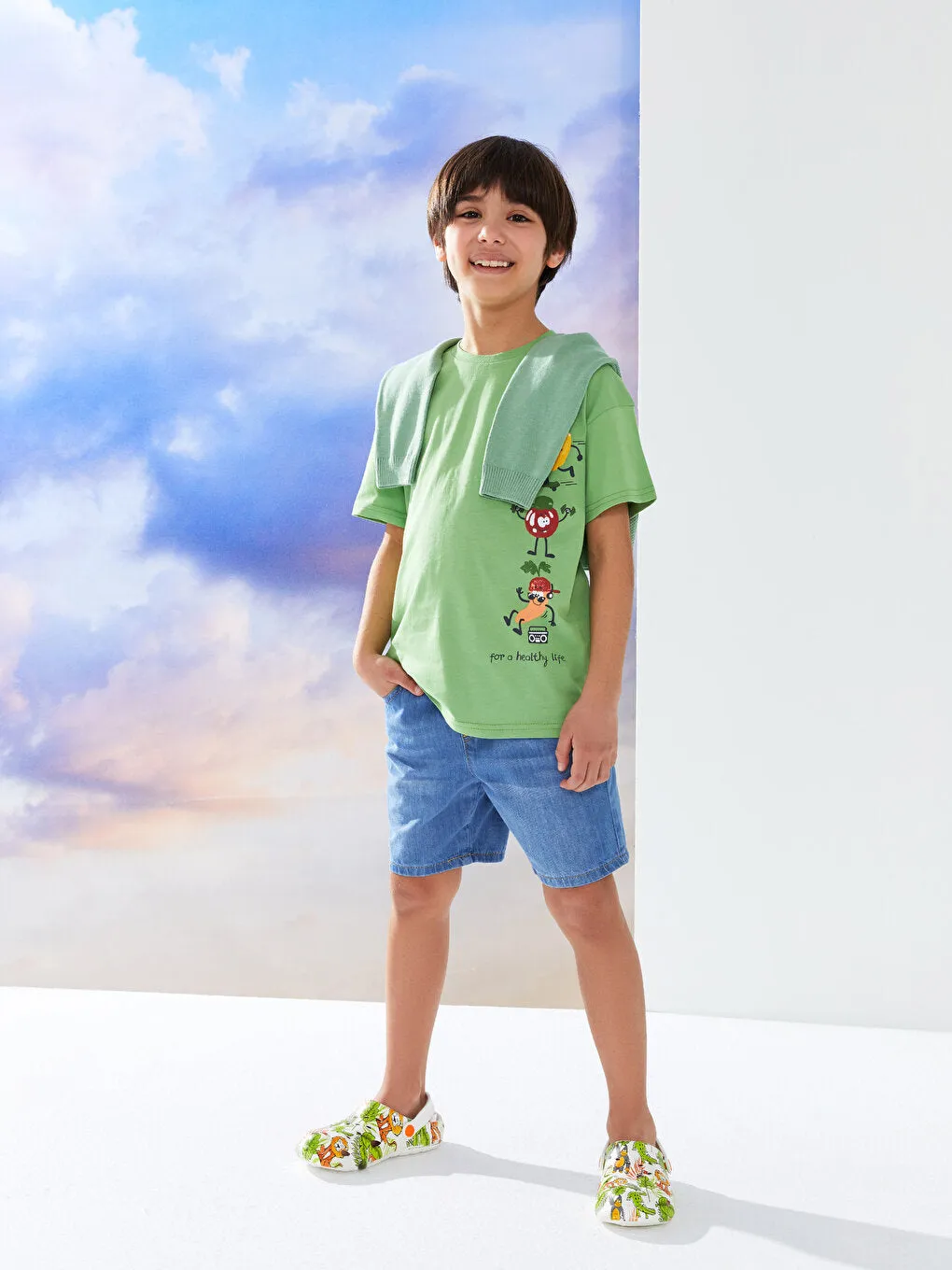 Printed Perforated Boys Sandals