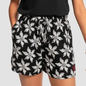 Quiksilver x Stranger Things Upside Down Shorts Monster Flower Black - Womens